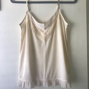 American Eagle Ivory V-Neck Tank Top